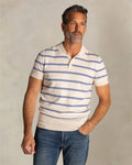 New Zealand Auckland Men's Ecru Striped Knit Polo