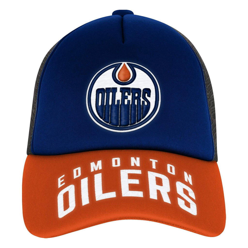 Outerstuff Youth Edmonton Oilers True Retro Meshback Trucker Hat