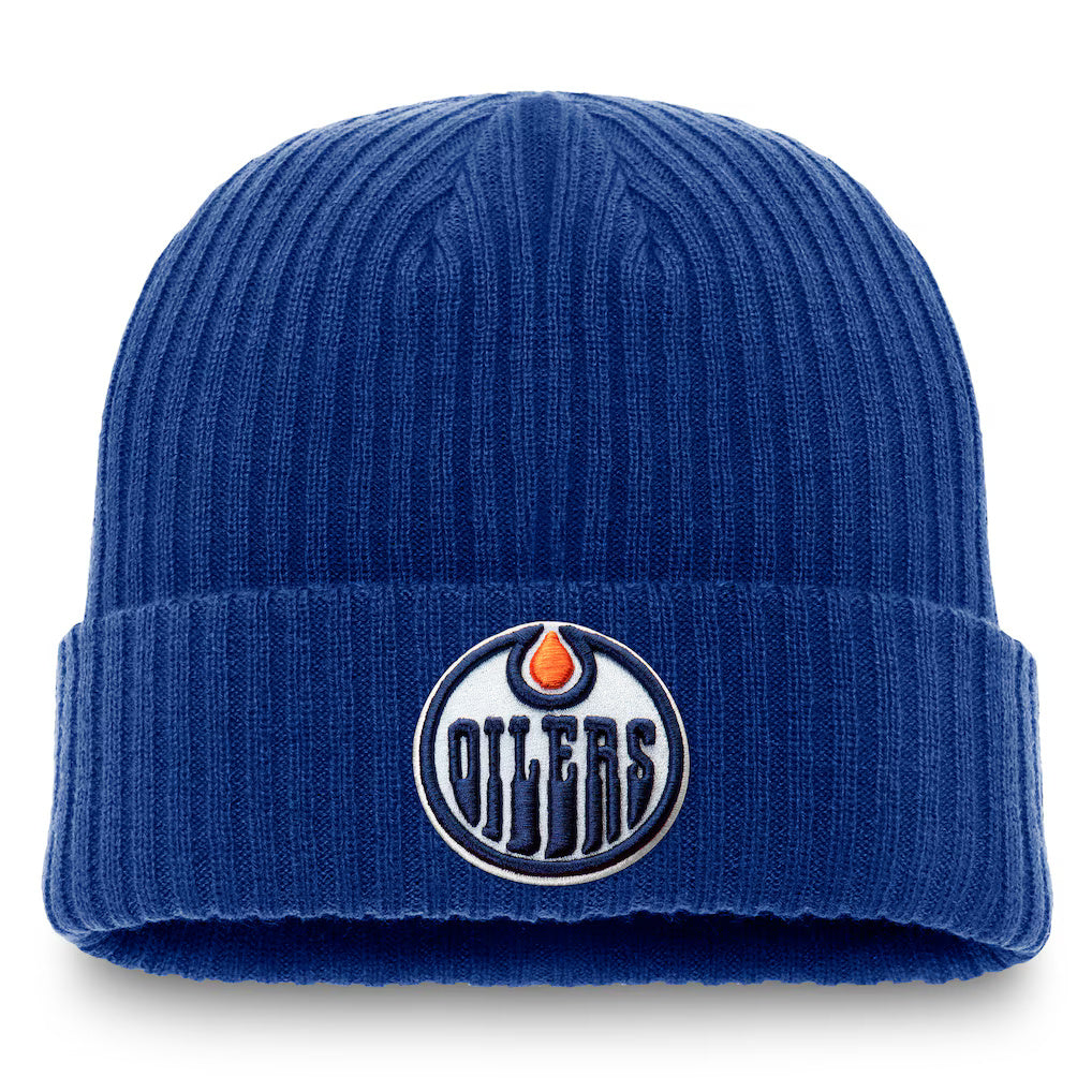 Fanatics Edmonton Oilers Primary Logo Cuffed Knit Beanie