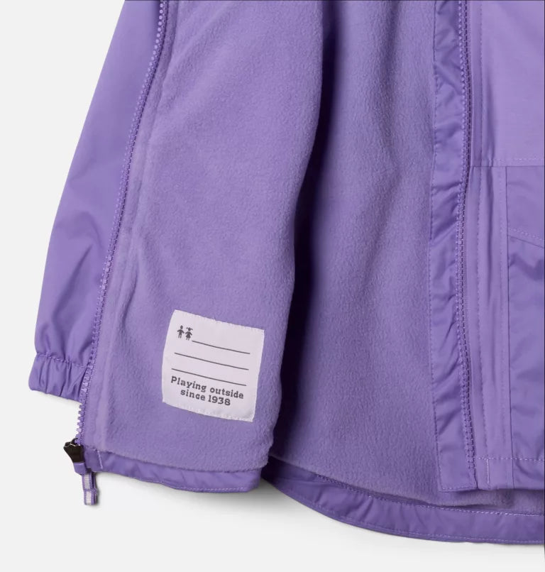 Columbia Girls' Toddler Rainy Trails II Fleece Lined Rain Jacket
