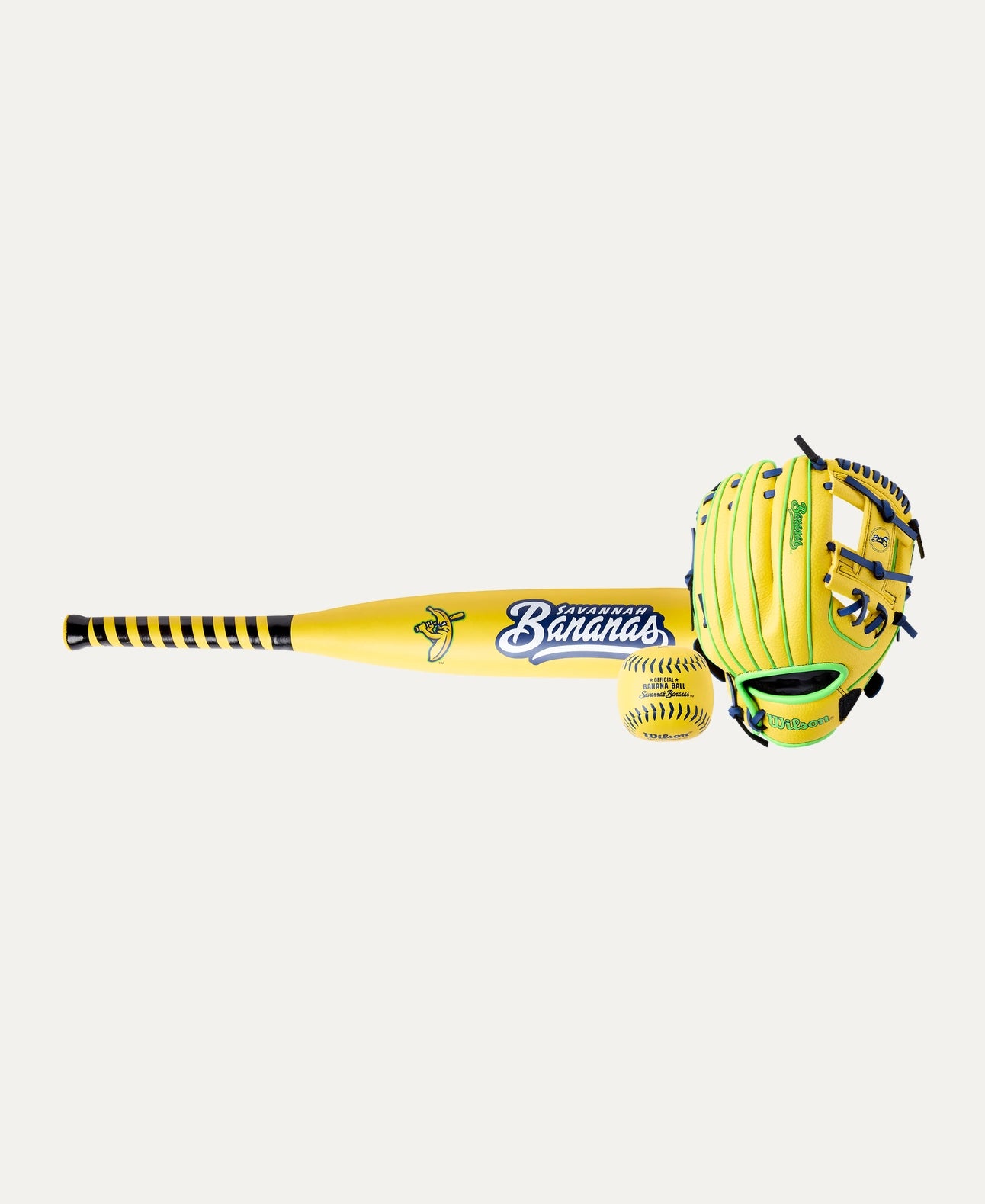 Wilson 2026 Savannah Bananas A200 Glove, Ball & Bat Kit - 10”
