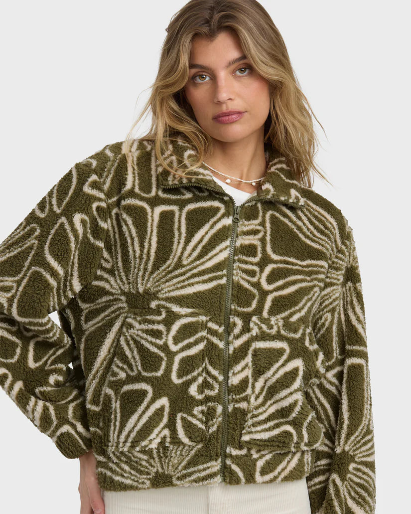 Billabong Women's First Light Sherpa Front Zip Fleece
