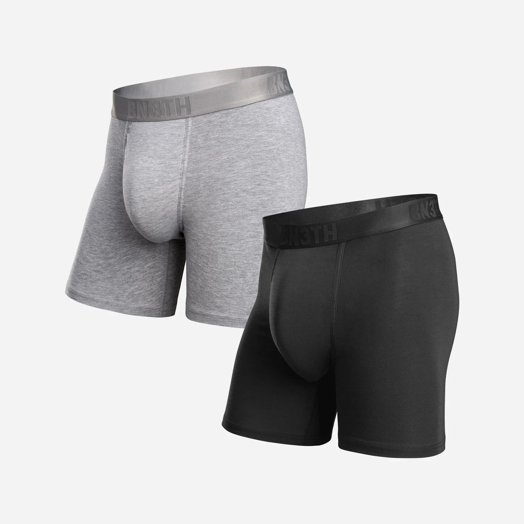 Bn3th Essentials Boxer Brief 2 Pack Black/Heather Grey - front