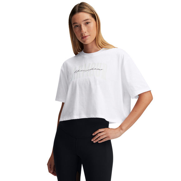 Under Armour Women's Script Boxy Crop Short Sleeve