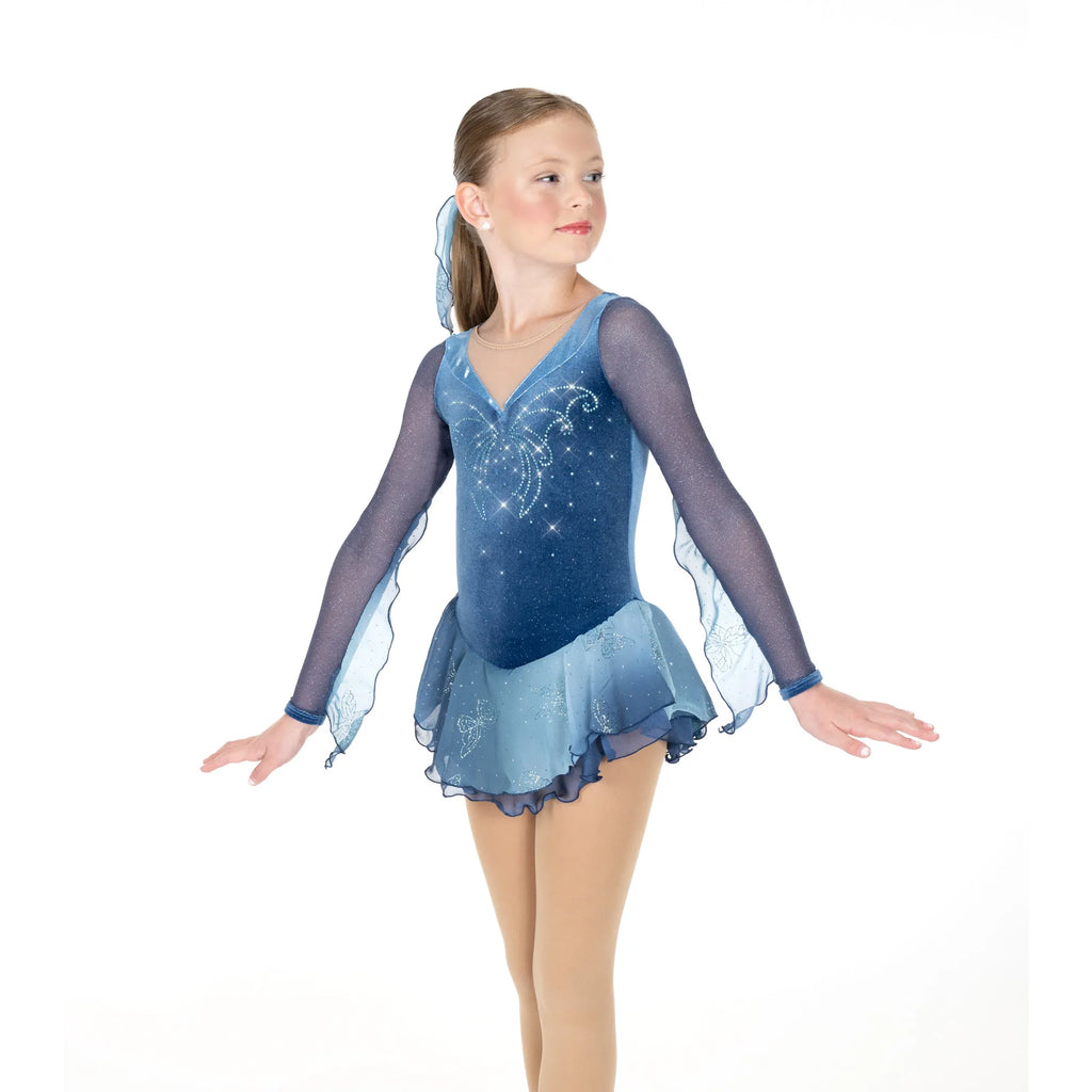 Jerrys Skating World Butterfly Blue Dress
