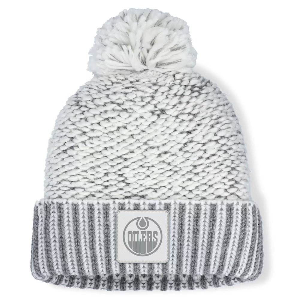 Fanatics Women's Edmonton Oilers Fundamental Mist Cuffed Knit Hat with Pom