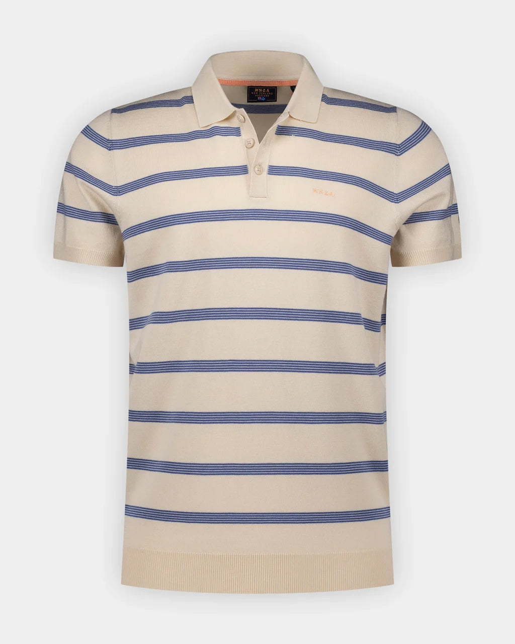 New Zealand Auckland Men's Ecru Striped Knit Polo