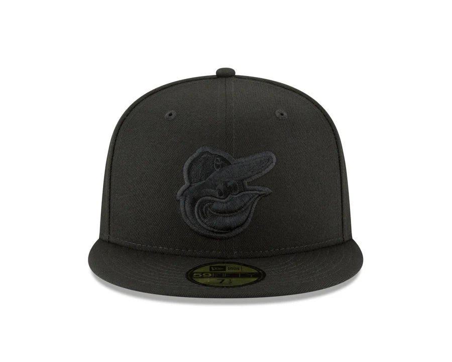 New Era Baltimore Orioles Authentic Collection Black On Black 59FIFTY Fitted Hat
