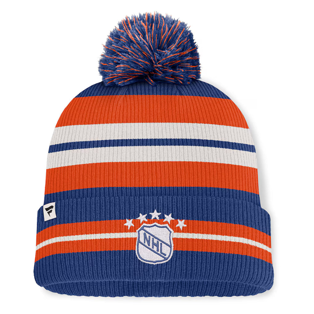 Fanatics Edmonton Oilers Decades Collection Cuffed Knit Hat with Pom