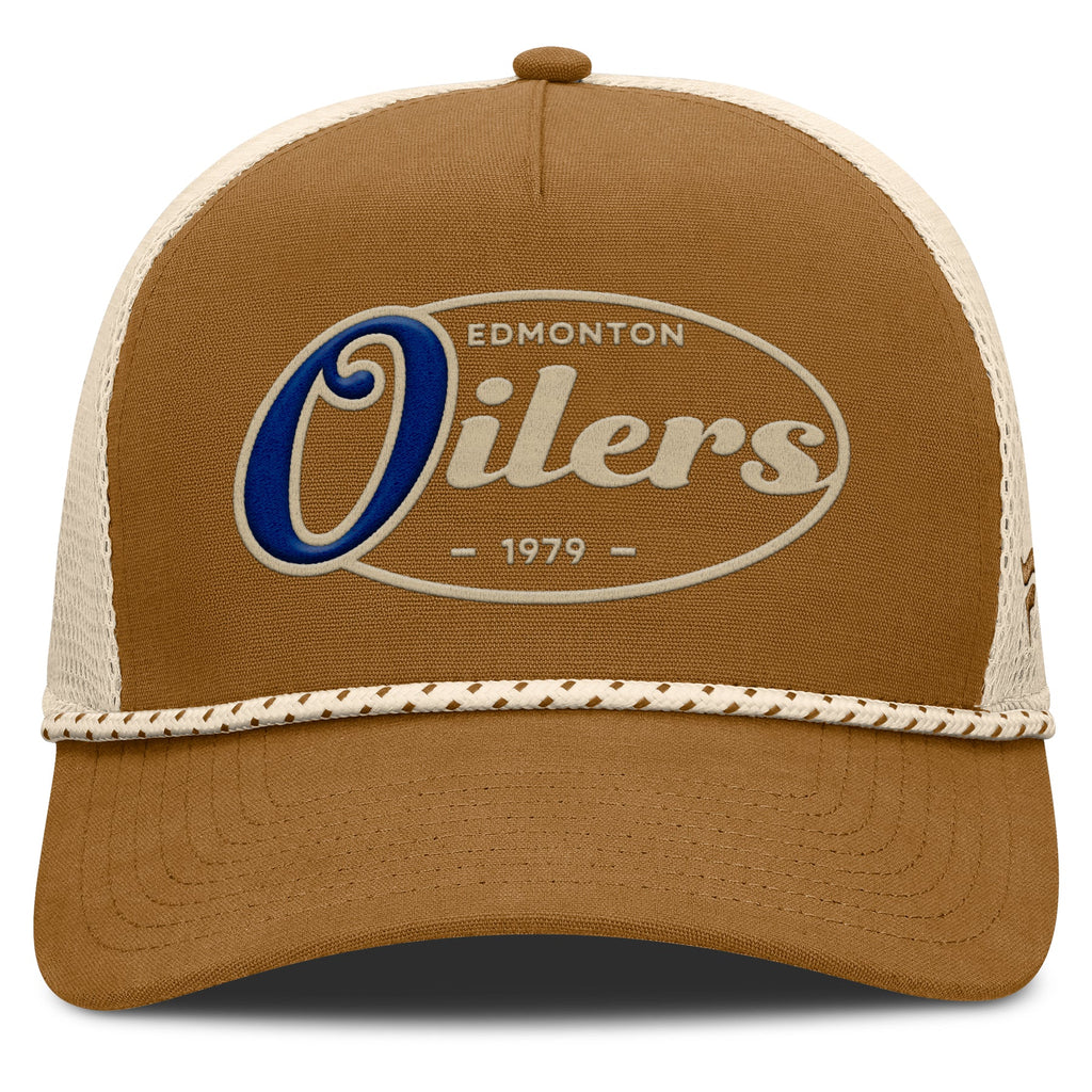 Fanatics Edmonton Oilers Heritage Fetch A-Frame Trucker Adjustable Hat