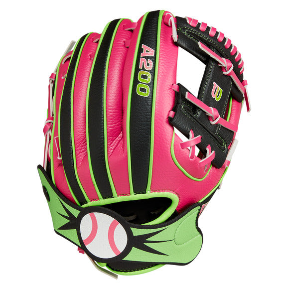 Wilson Youth A200 Party Animals EZ Catch T-Ball Glove - 10”