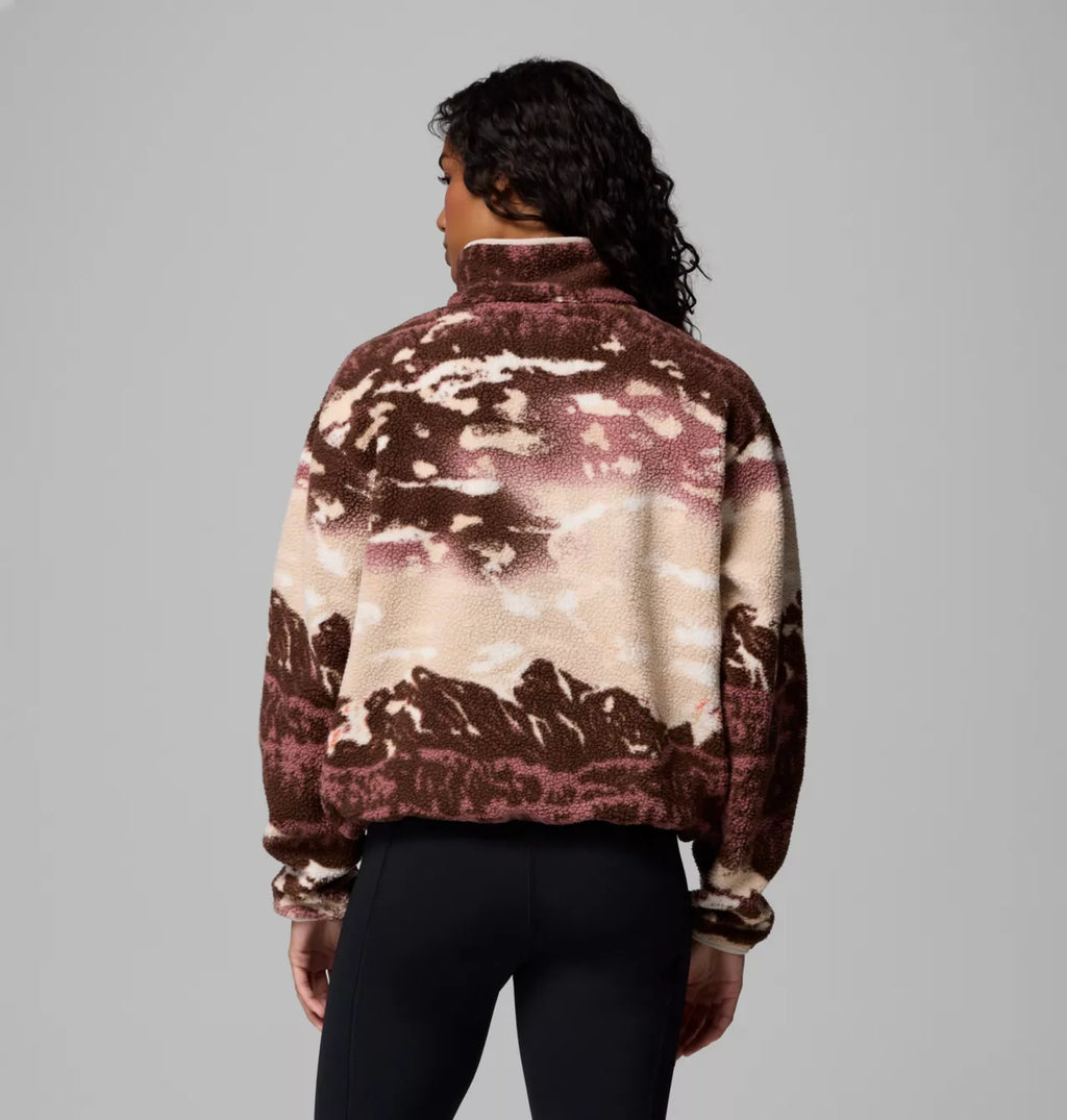 Columbia Women's Helvetia II Printed Cropped Half Snap Fleece Pullover
