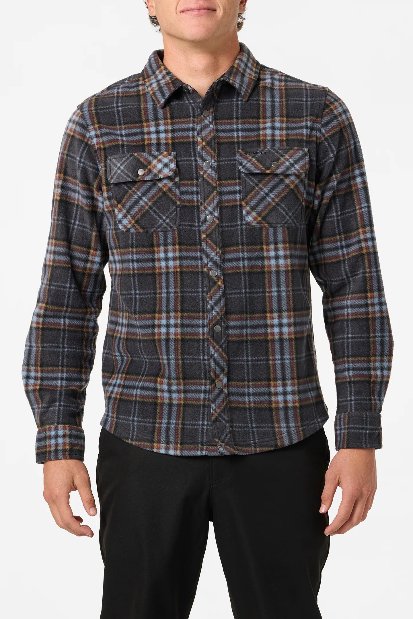 O'Neill Men's Glacier Plaid Superfleece Standard Fit Long Sleeve Shirt