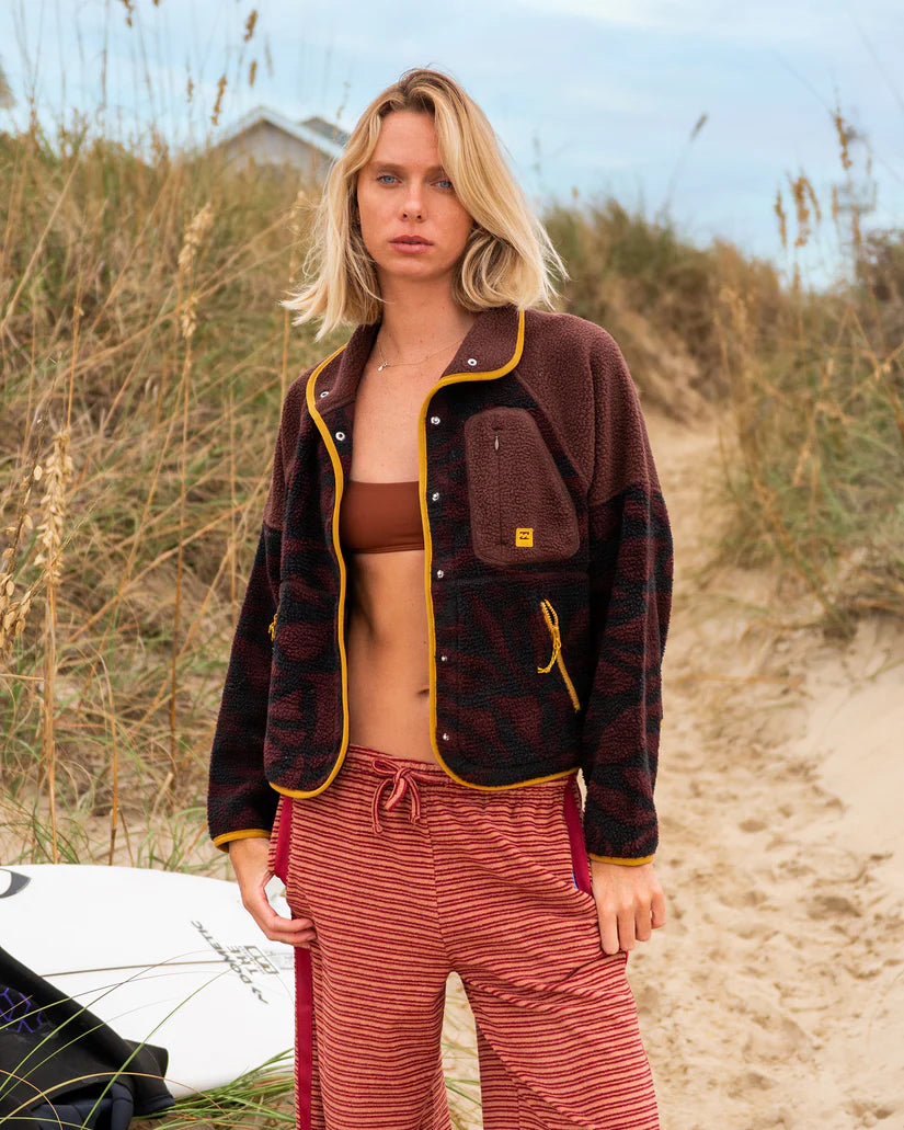 Billabong Women's A/Div Popoyo Snap Up Fleece Jacket