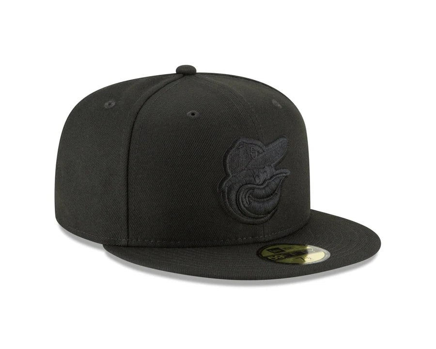 New Era Baltimore Orioles Authentic Collection Black On Black 59FIFTY Fitted Hat