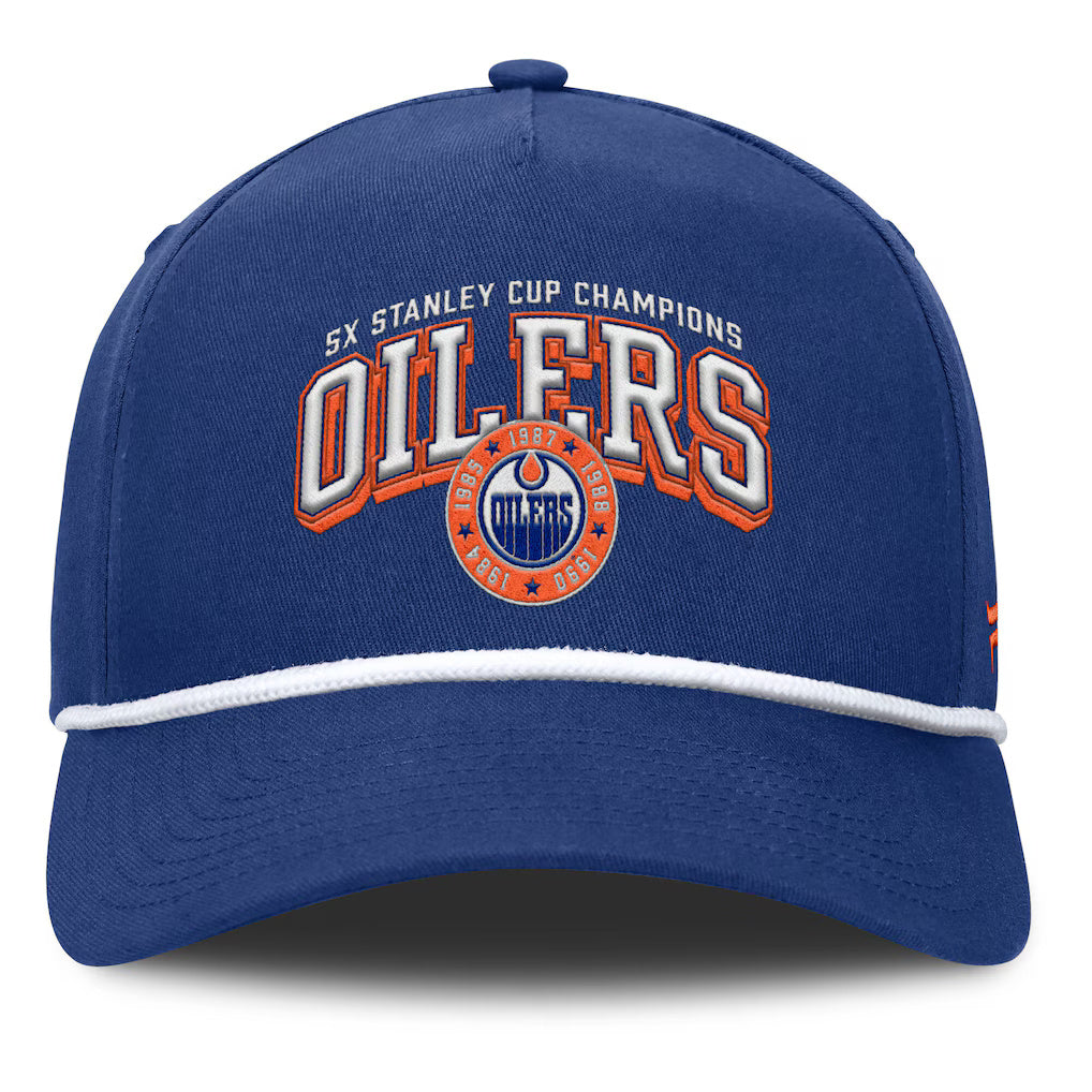Fanatics Edmonton Oilers Decades Collection A-Frame Rope Adjustable Hat