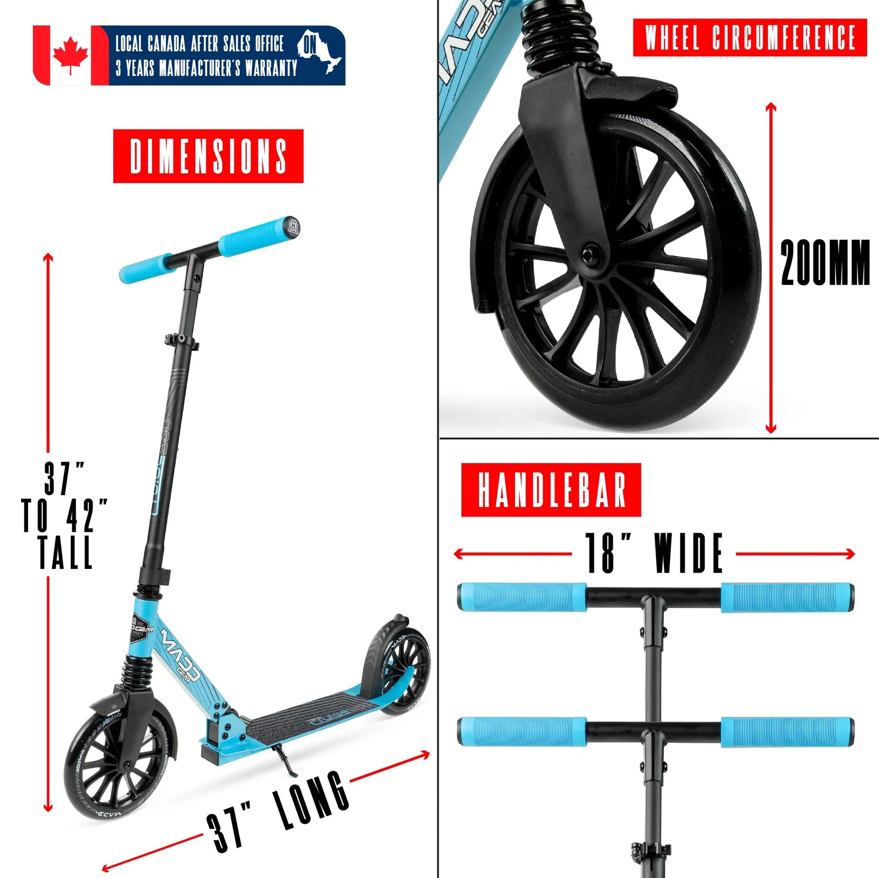 Madd Gear Metro Cruise 250 Kick Scooter with Suspension