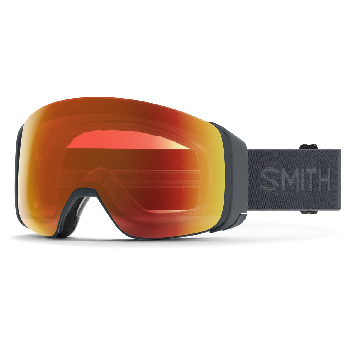 Smith 4D MAG Adult Goggles - Slate / ChromaPop Everyday Red Mirror, 3/4 view
