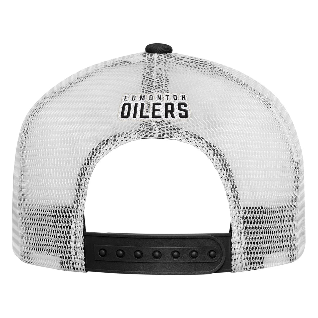 Outerstuff Edmonton Oilers Youth Black & Orange Foam Trucker Snapback Hat
