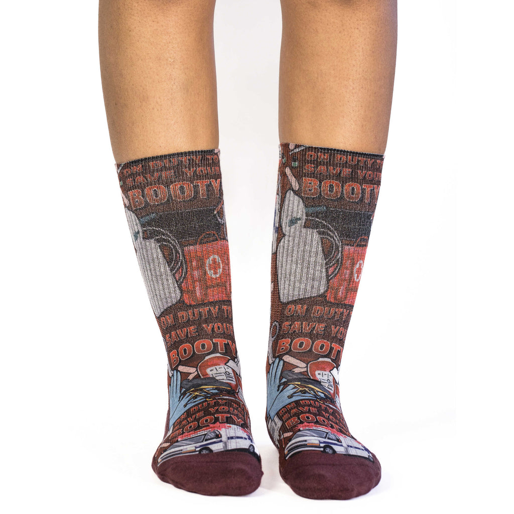 Good Luck Sock Women's Paramedics Saving Your Booty Socks - front view
