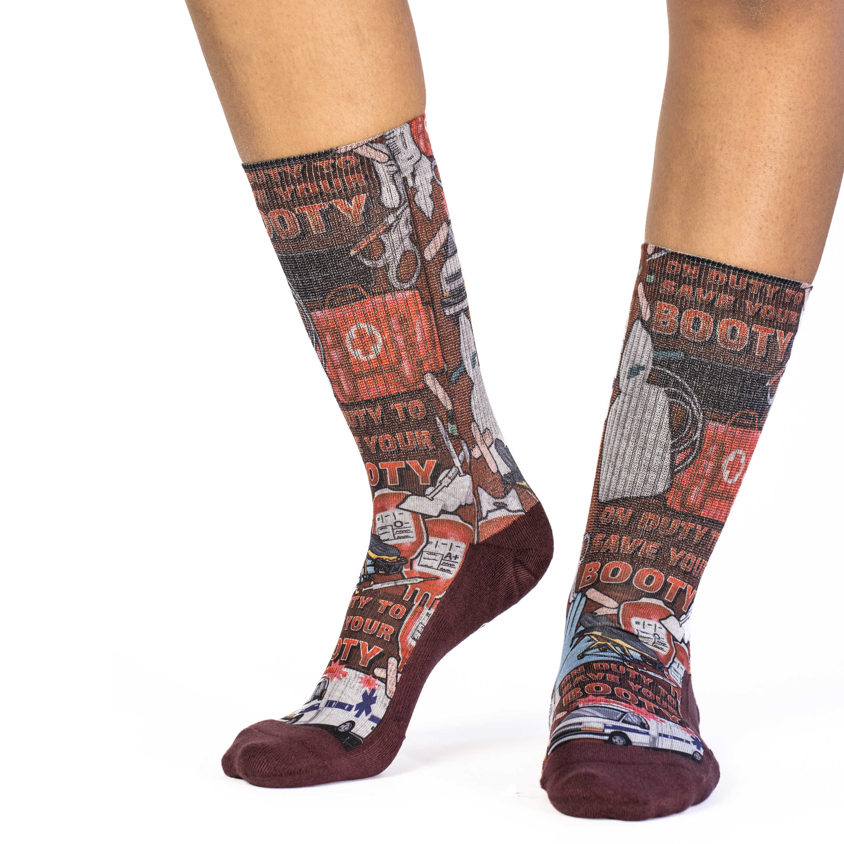 Good Luck Sock Women's Paramedics Saving Your Booty Socks - side view