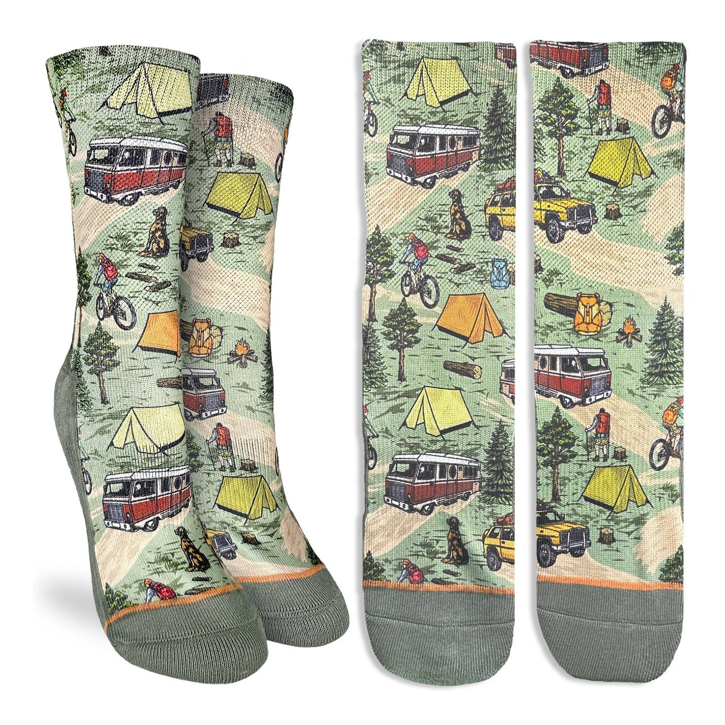 Good Luck Sock Women's Vintage Camping Trip Socks
