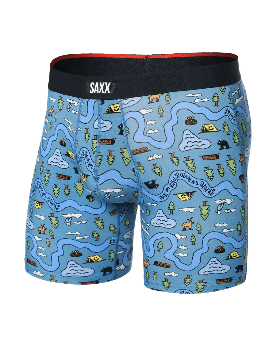 Saxx Vibe Xtra Soft Comfort Boxer Brief - Take The Trail-Slate