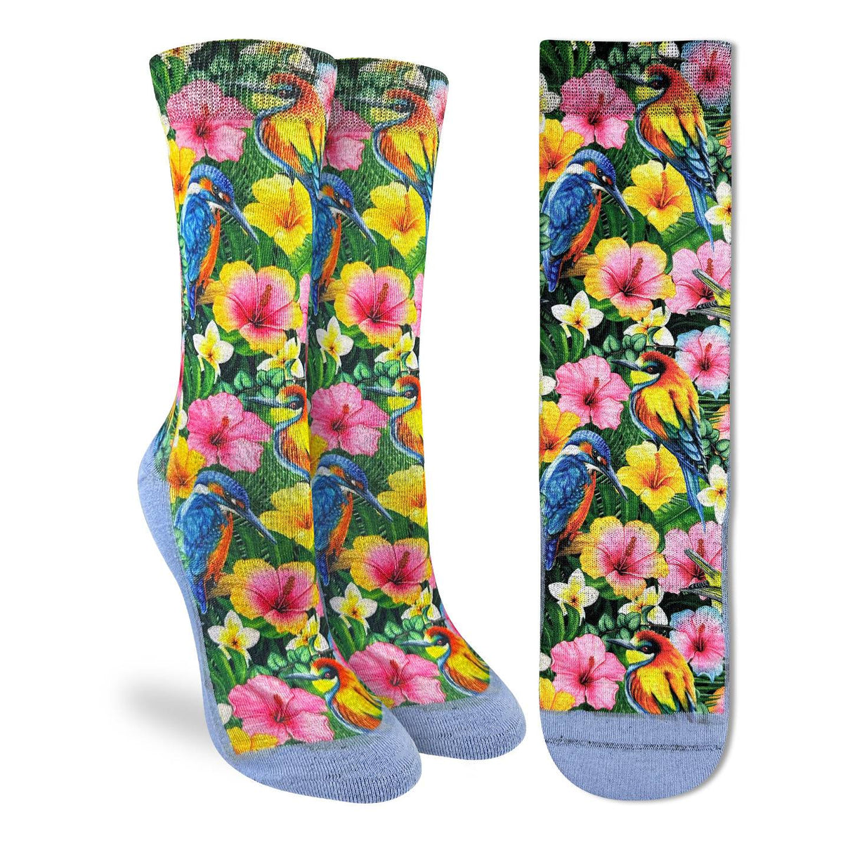 Good Luck Sock Women's Tropical Birds and Flowers Socks