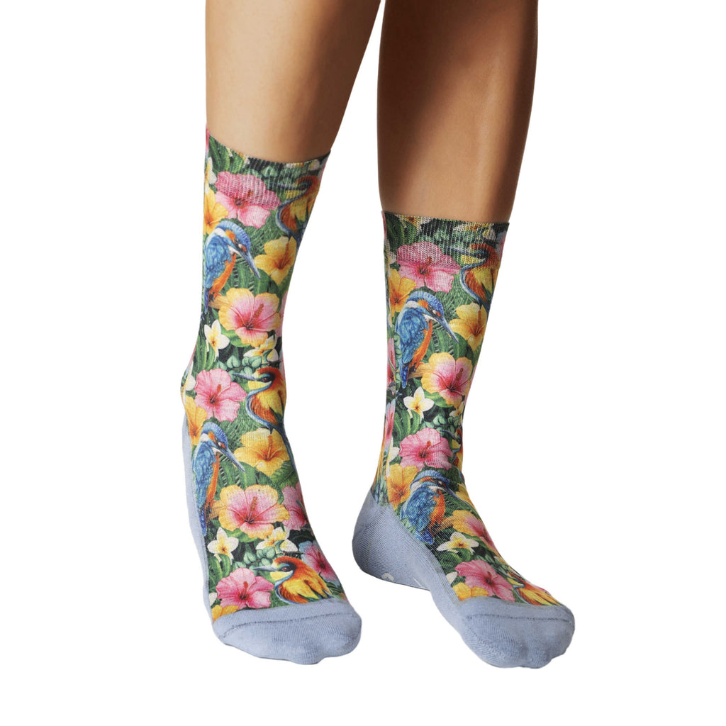 Good Luck Sock Women's Tropical Birds and Flowers Socks
