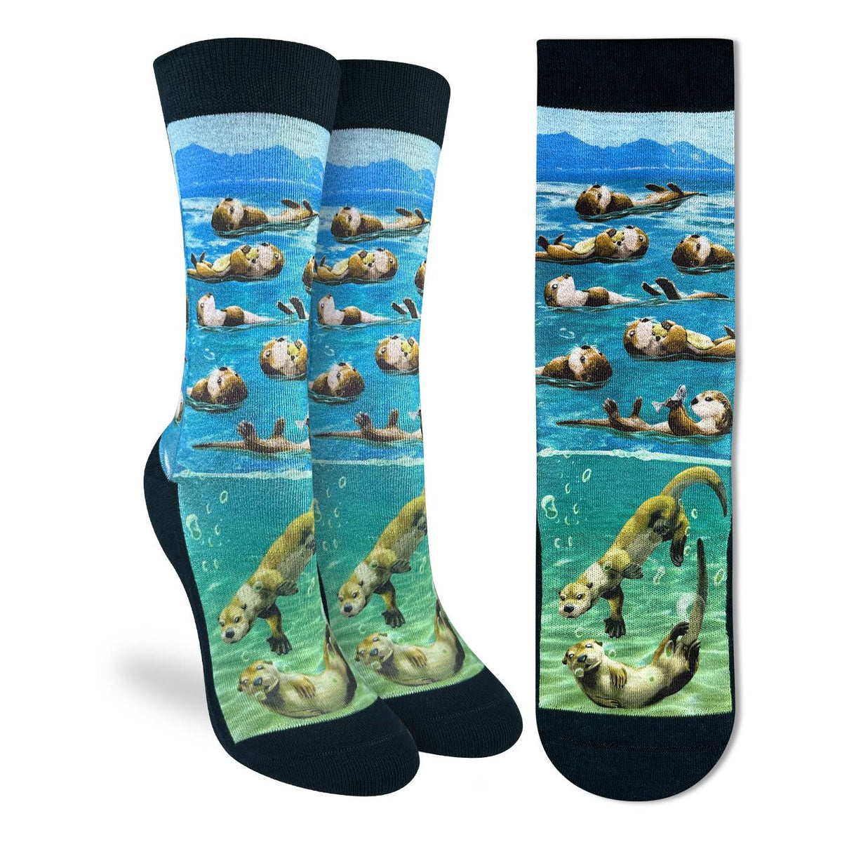 Good Luck Sock Women's Floating Sea Otters Socks