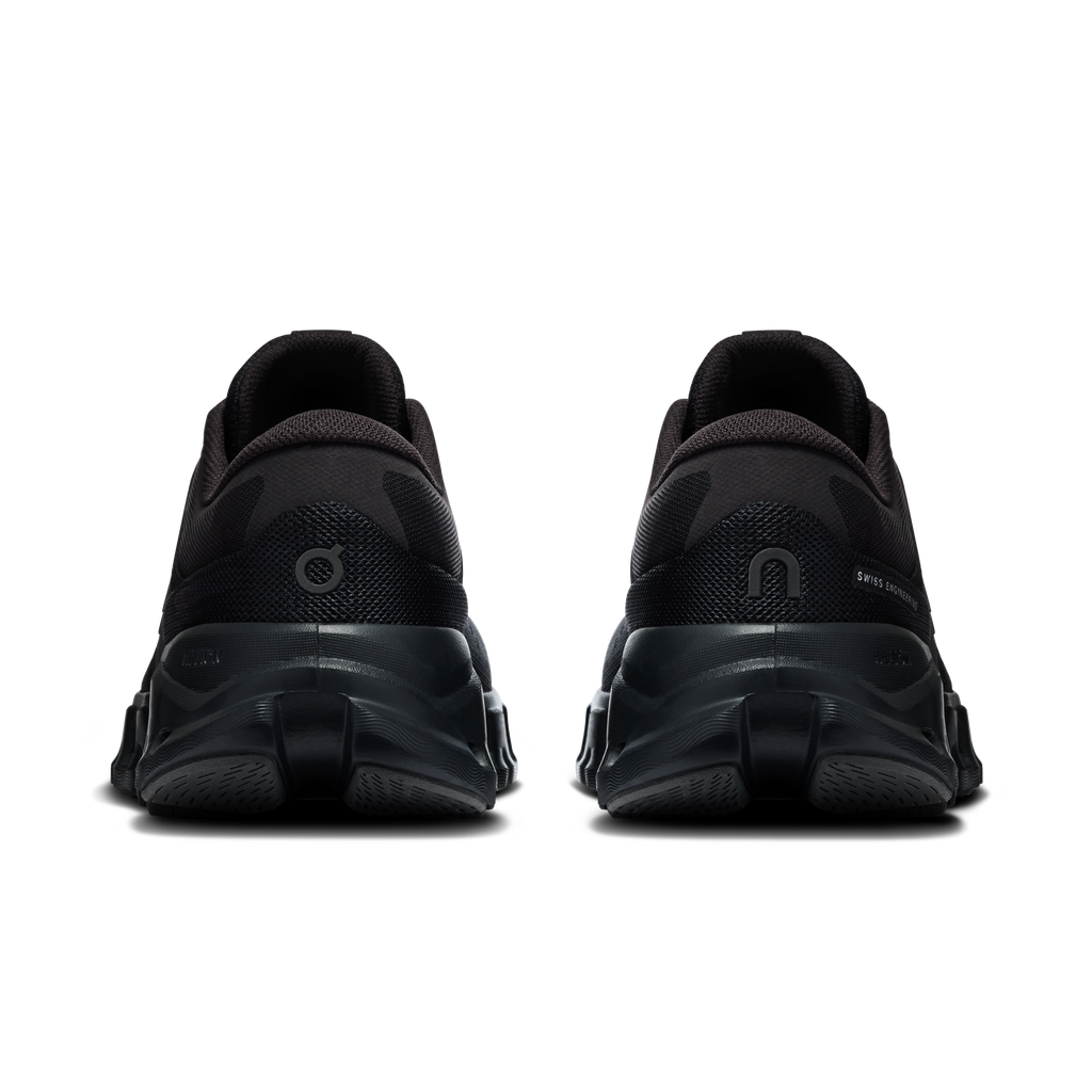 On Cloud Women's Cloud X 5 Running Shoes - Black/Black, heel view