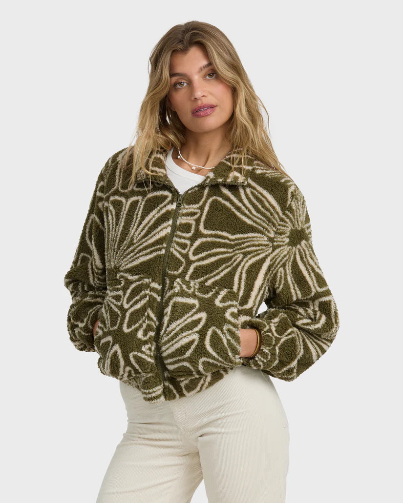 Billabong Women's First Light Sherpa Front Zip Fleece
