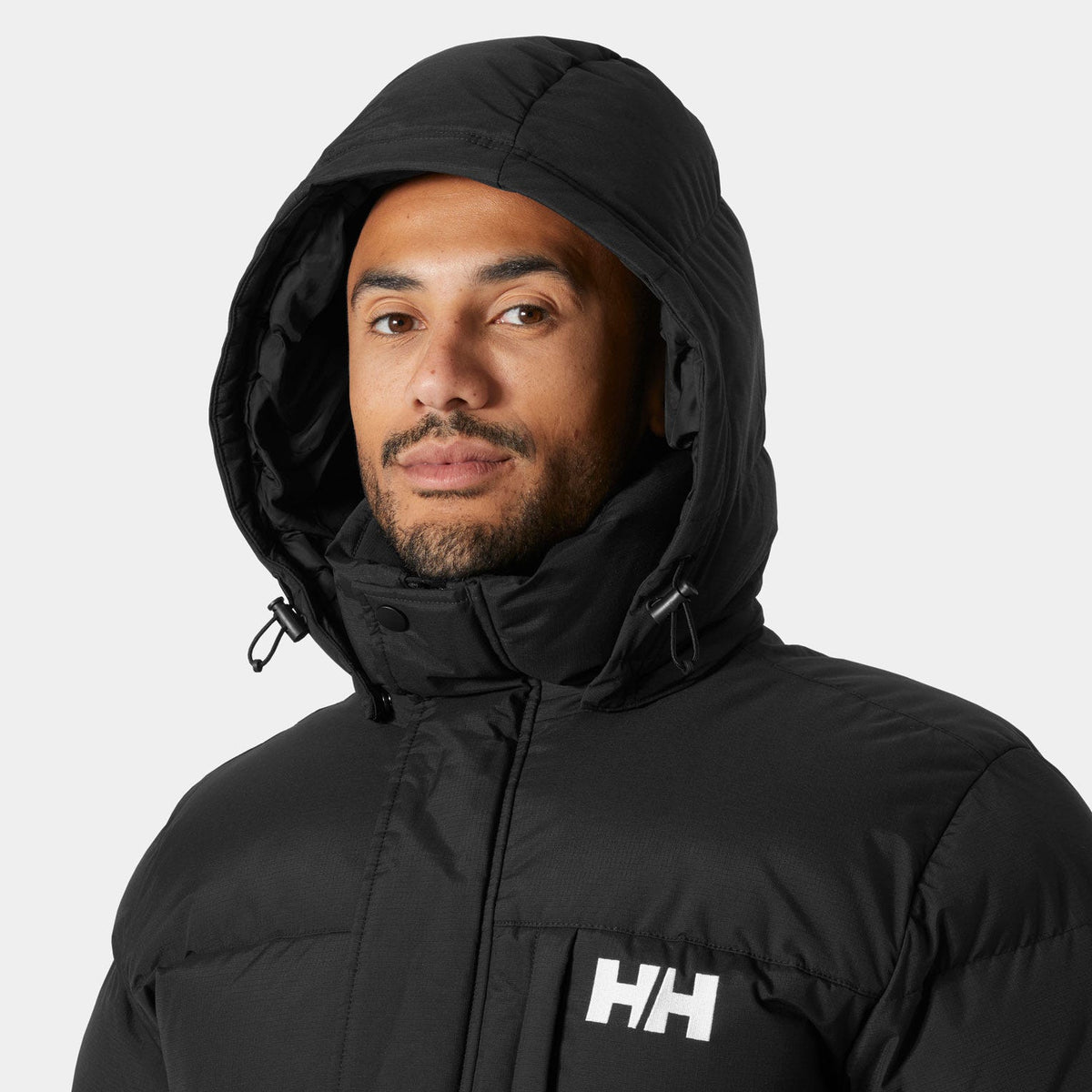 Helly Hansen Men's Vardo Parka, Black, hood detail