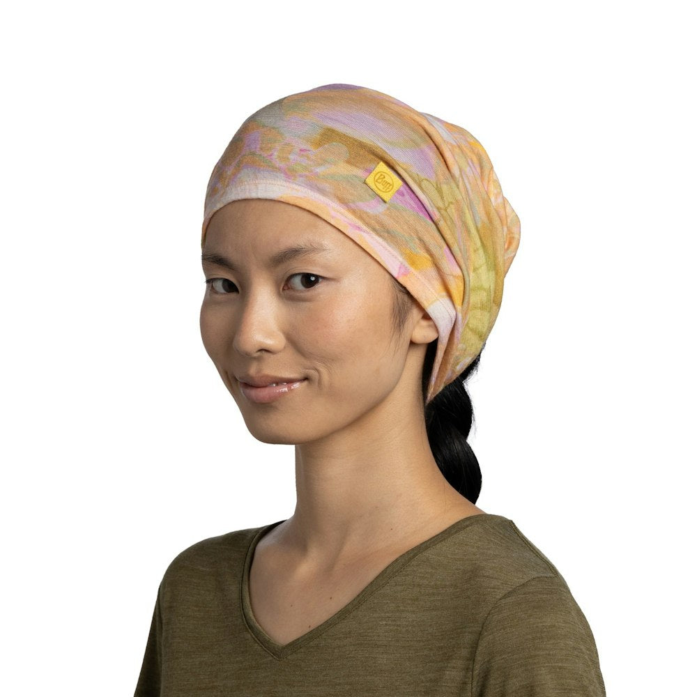 Buff Lightweight Merino Wool Neckwear - Esmerald Multi - Esmerald Multi, worn as headband