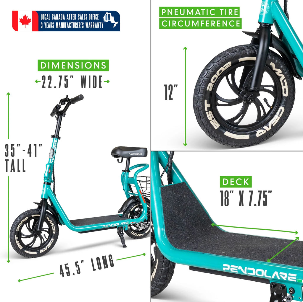 Madd Gear Electric Scooter with Seat & Basket