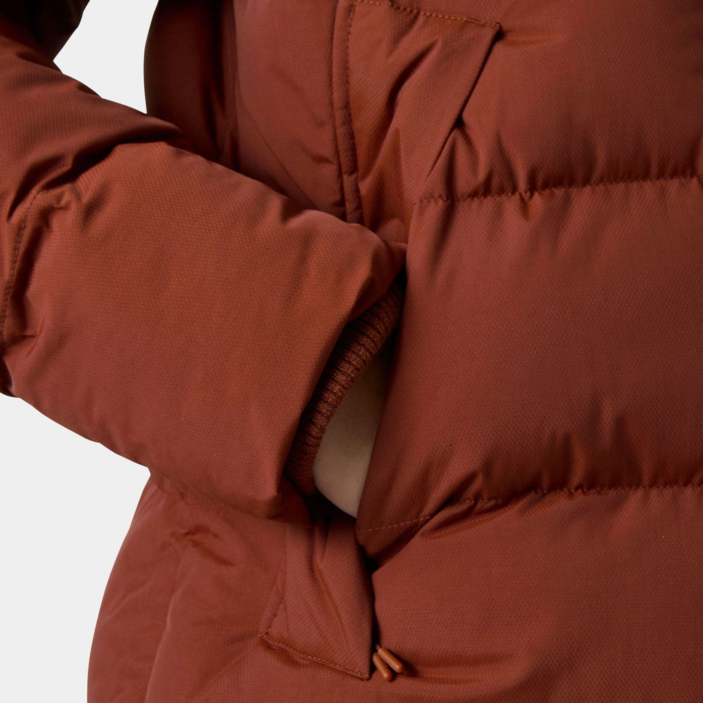 Helly Hansen Women's Aloura Puffy Parka, Iron Oxide, hand pocket detail