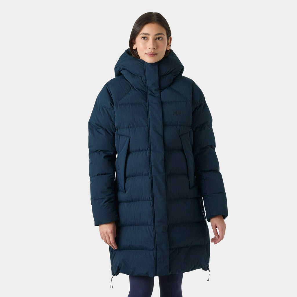 Helly Hansen Women's Aloura Puffy Parka, Navy, on-model front