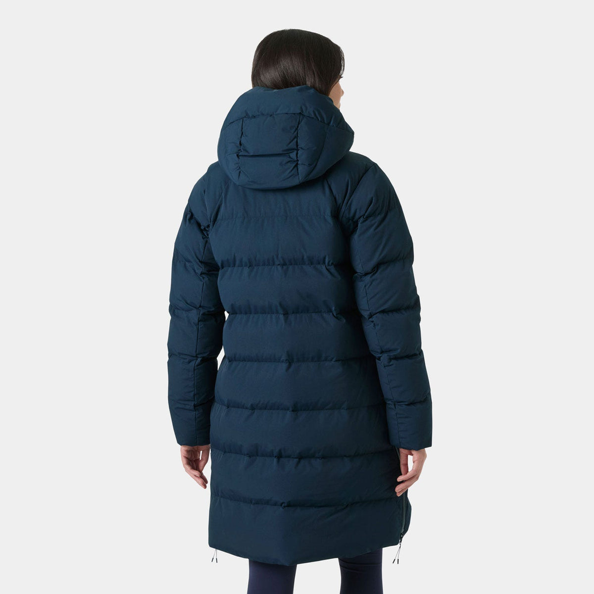 Helly Hansen Women's Aloura Puffy Parka, Navy, on-model back