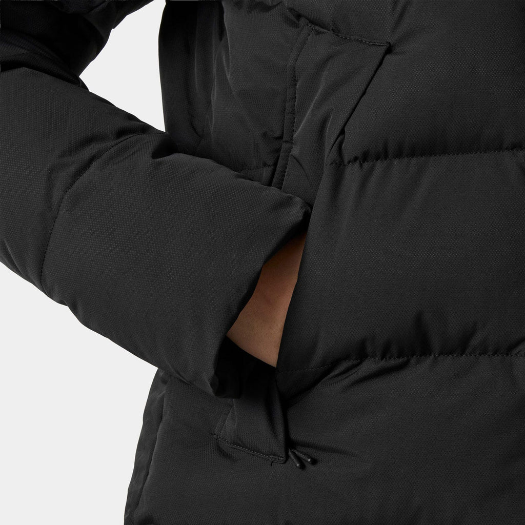 Helly Hansen Women's Aloura Puffy Parka, Black, hand pocket detail