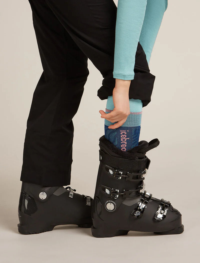 Icebreaker Women's Merino Ski+ Light Over The Calf Socks Mountain Contour