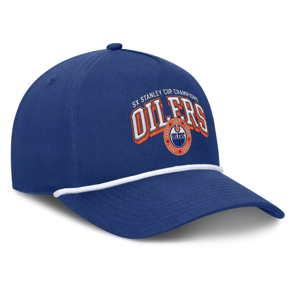 Fanatics Edmonton Oilers Decades Collection A-Frame Rope Adjustable Hat
