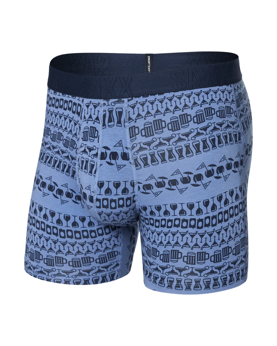 DropTemp Cooling Cotton Boxer Brief - 19th Hole Stripe - Blue