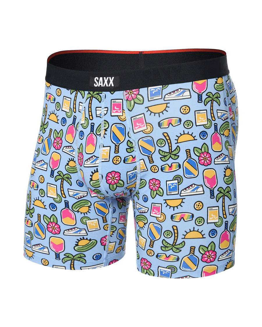 Saxx Vibe Xtra Soft Comfort Boxer Brief - Pickleball Paradise-Blue