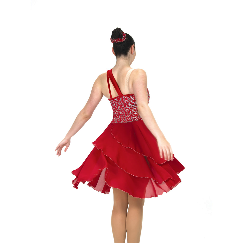Jerrys Skating World Red Rhumba Dance Dress - Red, back