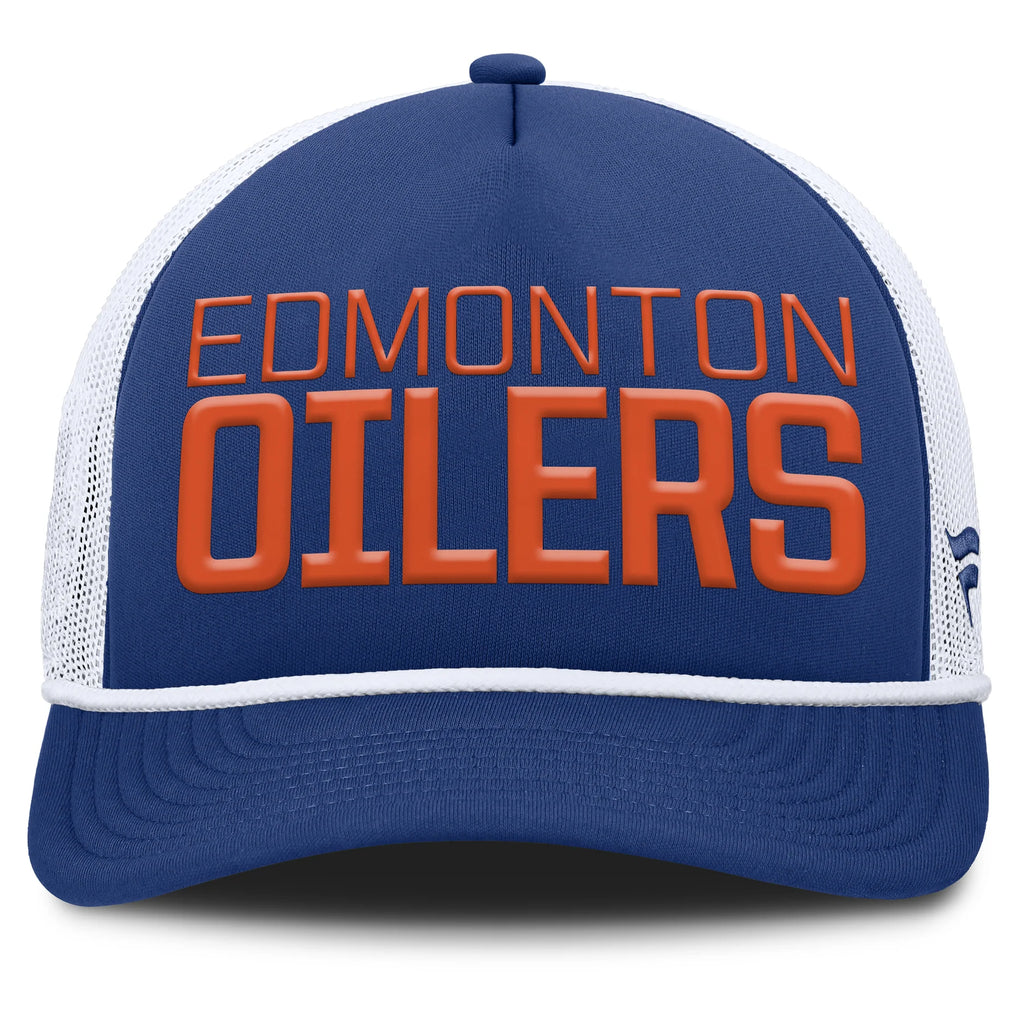 Fanatics Edmonton Oilers Blue Dutch Pinch Panel A-Frame Mesh Snapback Hat