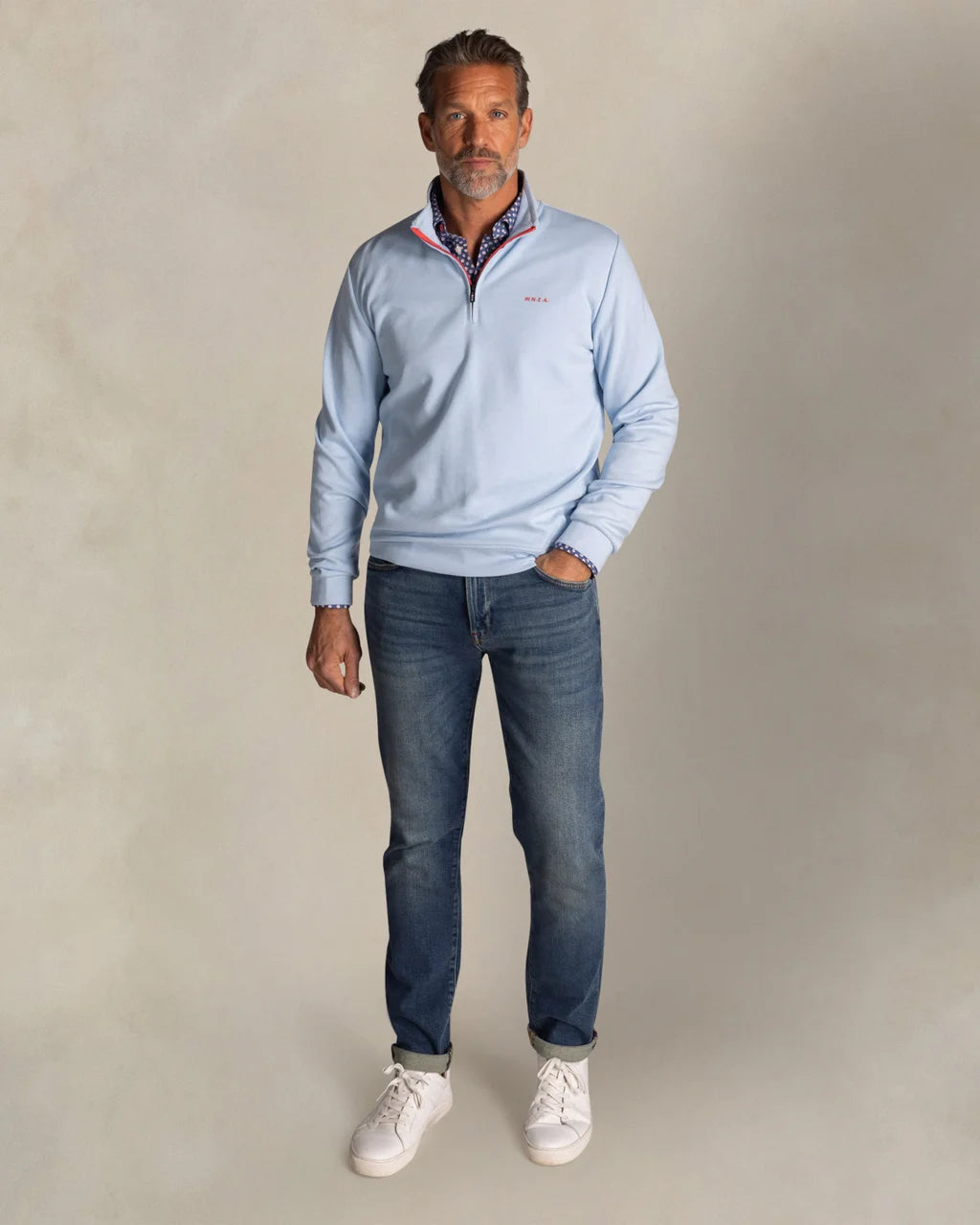 New Zealand Auckland Men's Cotton Quarter Zip Sweatshirt