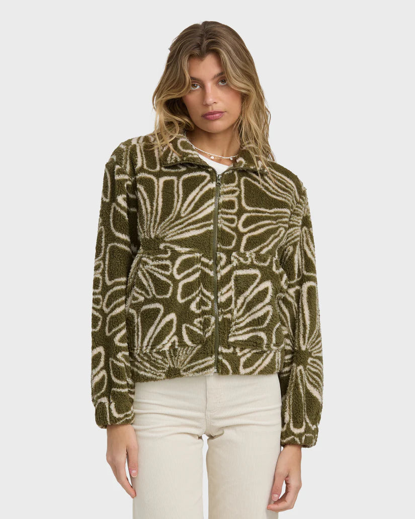 Billabong Women's First Light Sherpa Front Zip Fleece