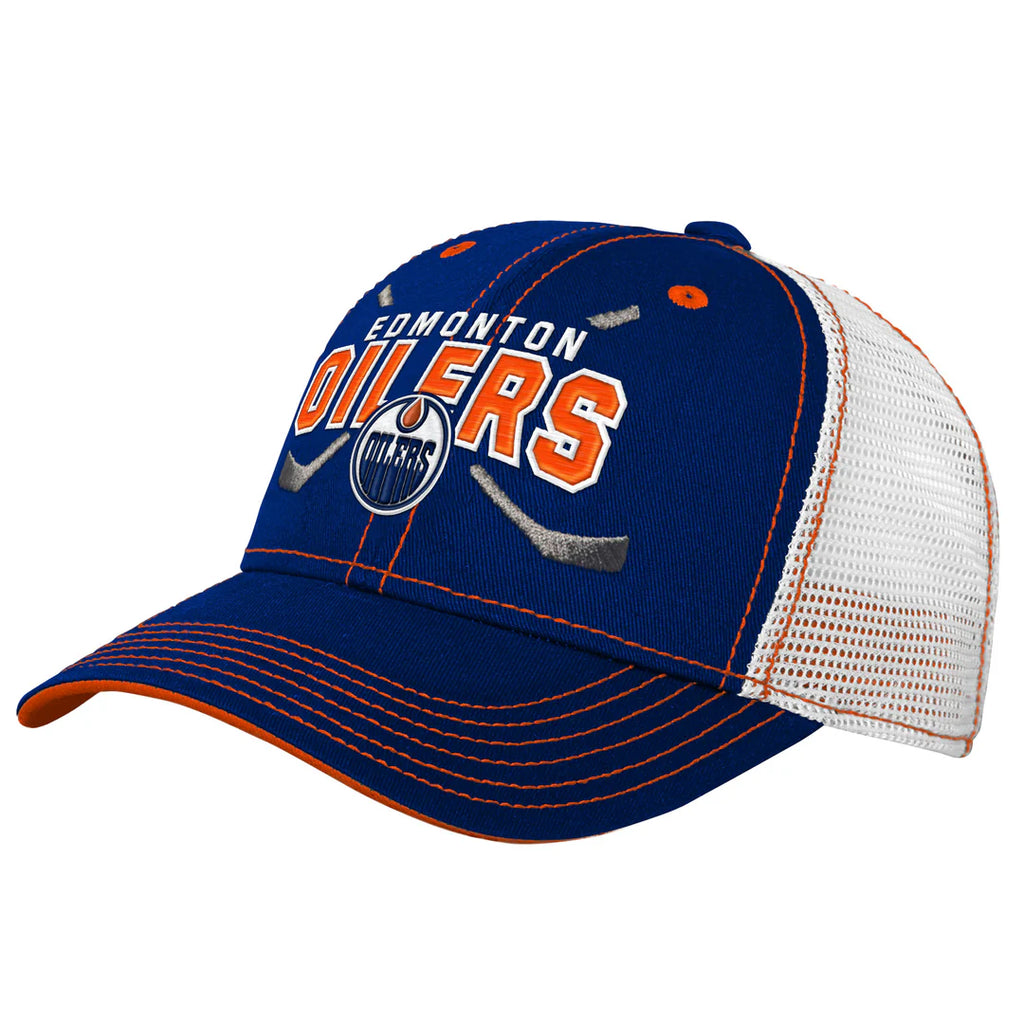 Outerstuff Youth Edmonton Oilers Lockup Meshback Adjustable Hat
