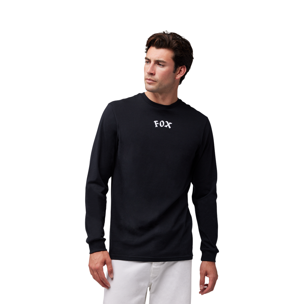 Fox Race Crew Long Sleeve Tee - Black - Detail
