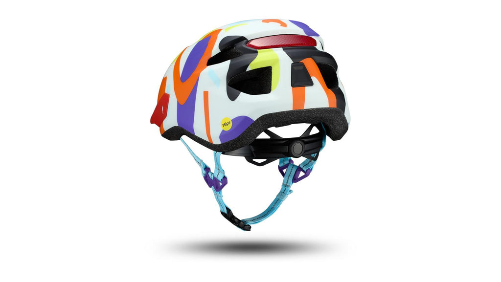 Specialized Shuffle 2 Child Helmet - DUNE WHITE GRAPHIC, rear three-quarter view
